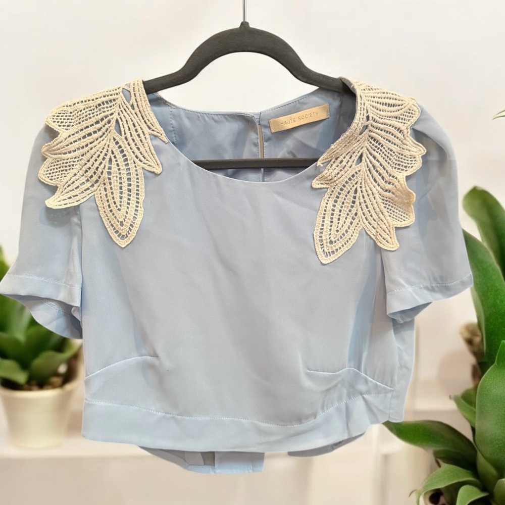 Haute Society Button Back Crop Top Small